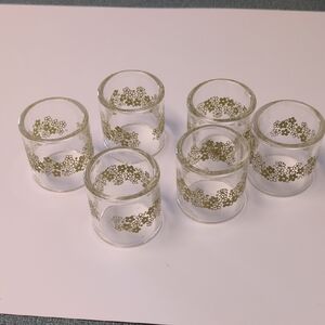 Set of 6 Gold Floral Glass Holders